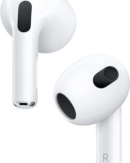 AirPods 3 (3e génération) Apple Écouteurs sans fil, écouteurs Bluetooth, audio spatial personnalisé, résistants à la sueur et à l'eau, étui de chargement